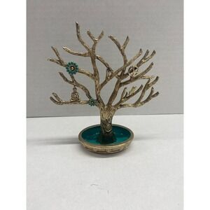 Lucky Brand Jewelry Tree Stand Boho Style Peace Bird Flower Metal Display Holder